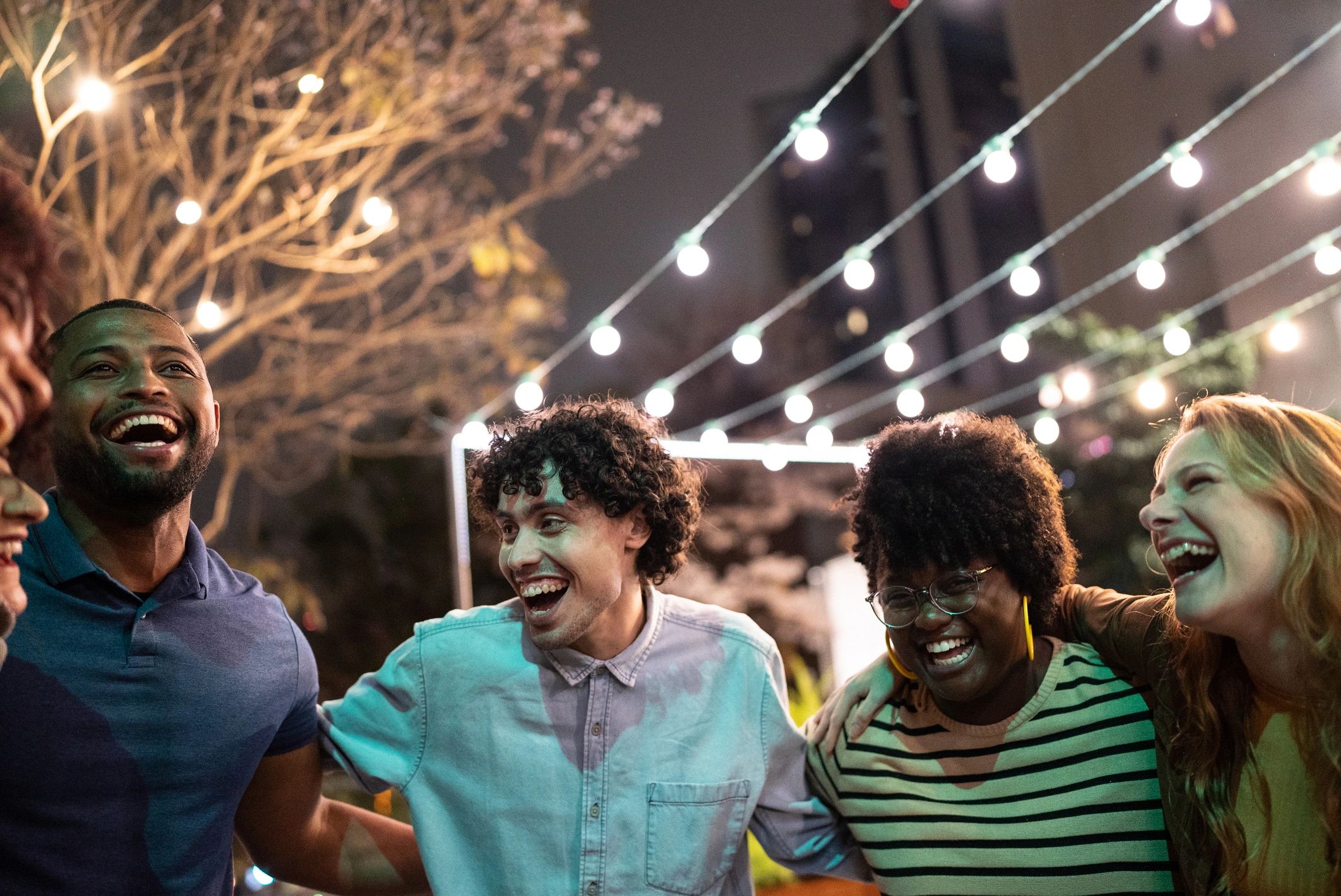 Friends having fun together outdoors